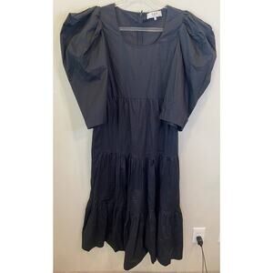 Sea New York Puff Sleeve Black Dress large